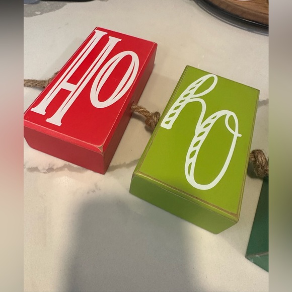 Kirkland's Wooden Block Ho Ho Ho Christmas Shelf Tabletop Decor - Picture 2 of 4